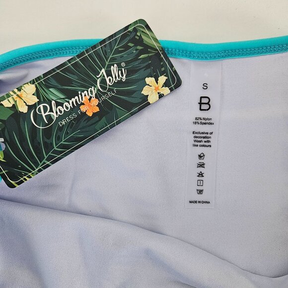 BLMJ Womens High Waisted Bikini Set Swimsuit 2-Piece Blue Size Small Pool Beach - Picture 7 of 8